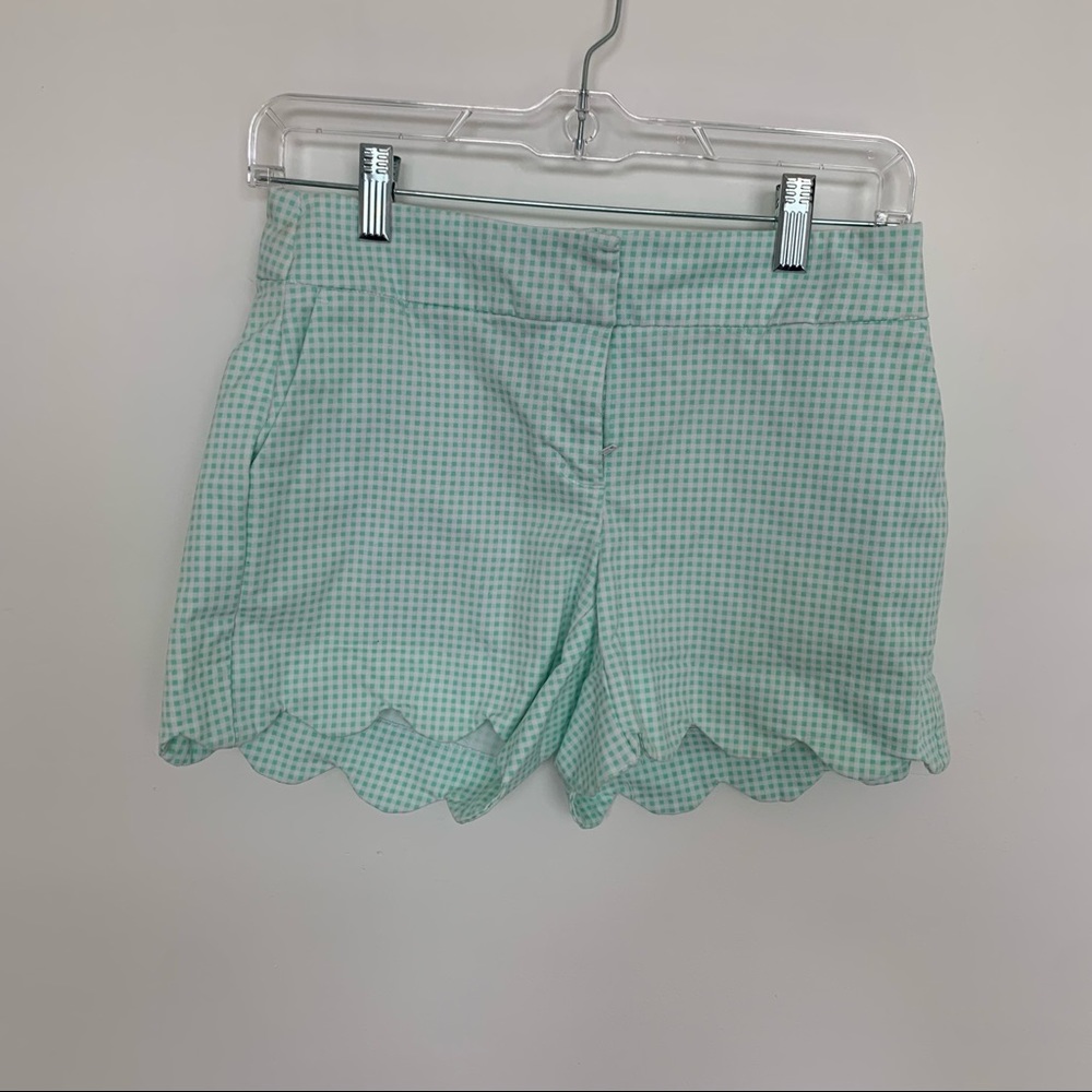 Crown & Ivy Green Checkered Shorts Size 2